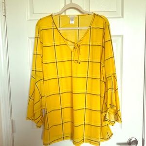 Clueless yellow plaid blouse